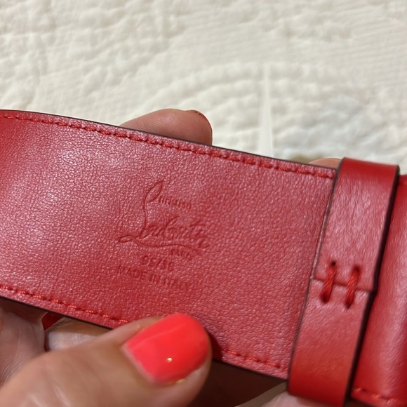 Christian Louboutin Red leather spike belt. NWT. Luxury - Picture 9 of 10